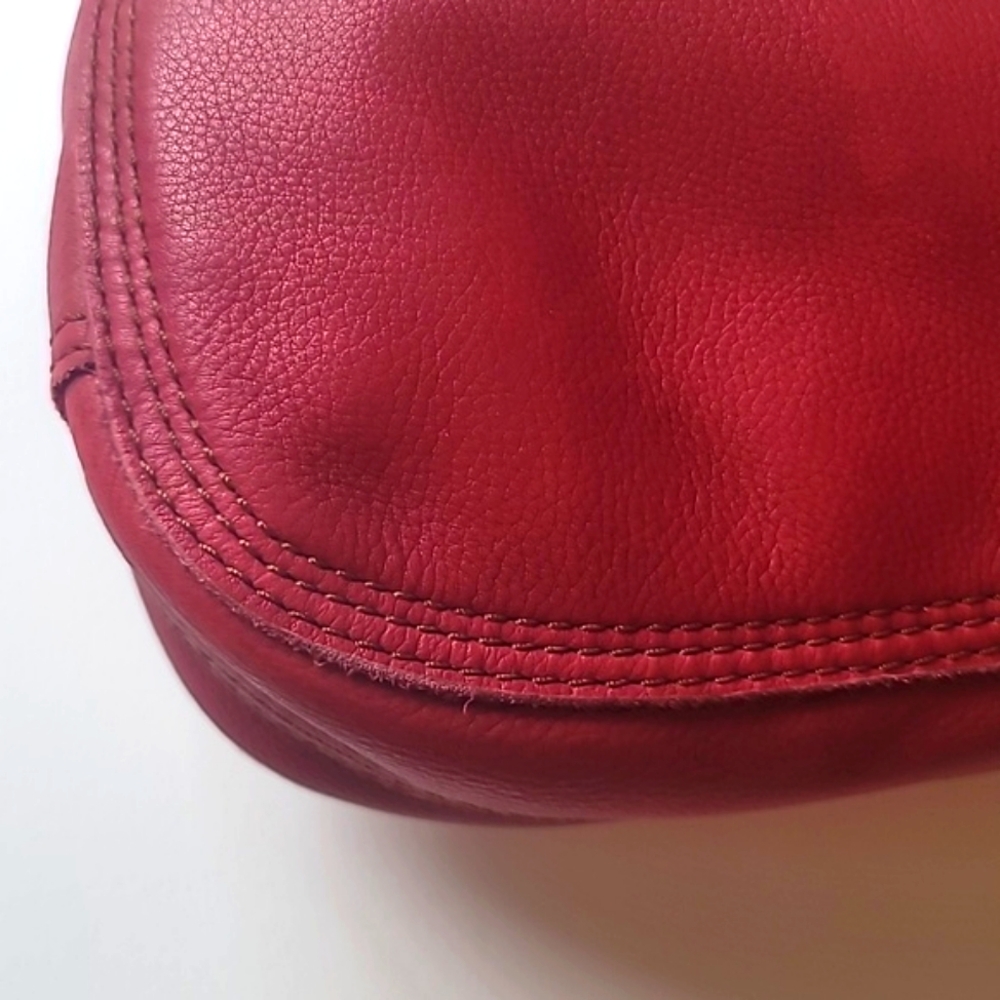NWT Vintage Asymmetrical Leather Hobo Bag, LUCKY BRAND, Red - Picture 14 of 16